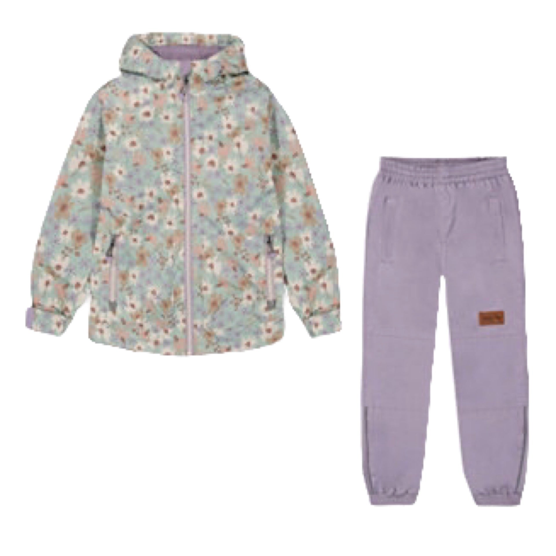 Deux Par Deux Jacket Two-Piece Mid-Season Outerwear Set Small White And Lilac