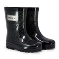 Stonz Black Glitter Rain Boots