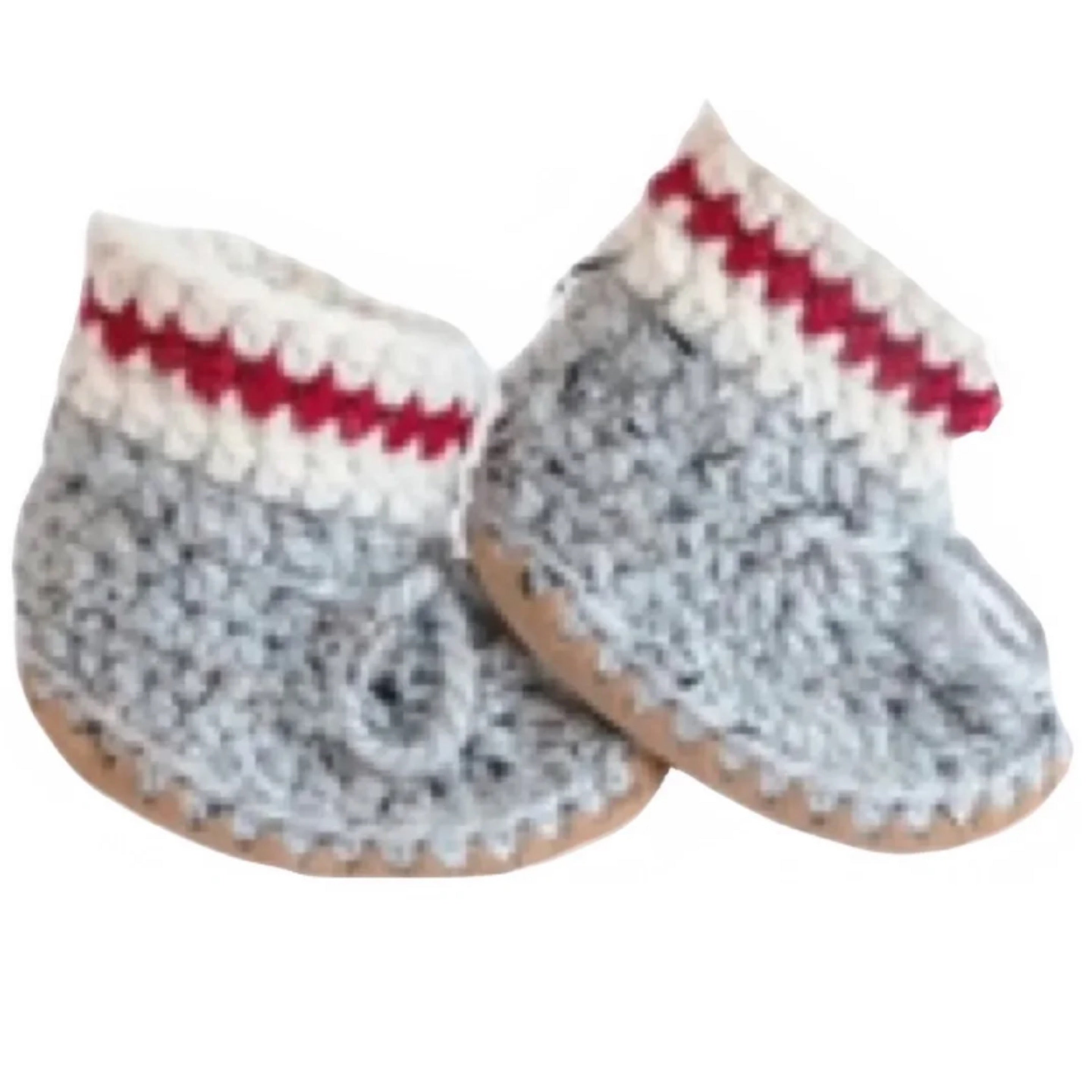 Huddy Buddies Soft Sole Slip-On Stay-On Wool Booties - Lumberjack