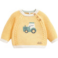 Souris Mini Yellow Knit Sweater with Tractor