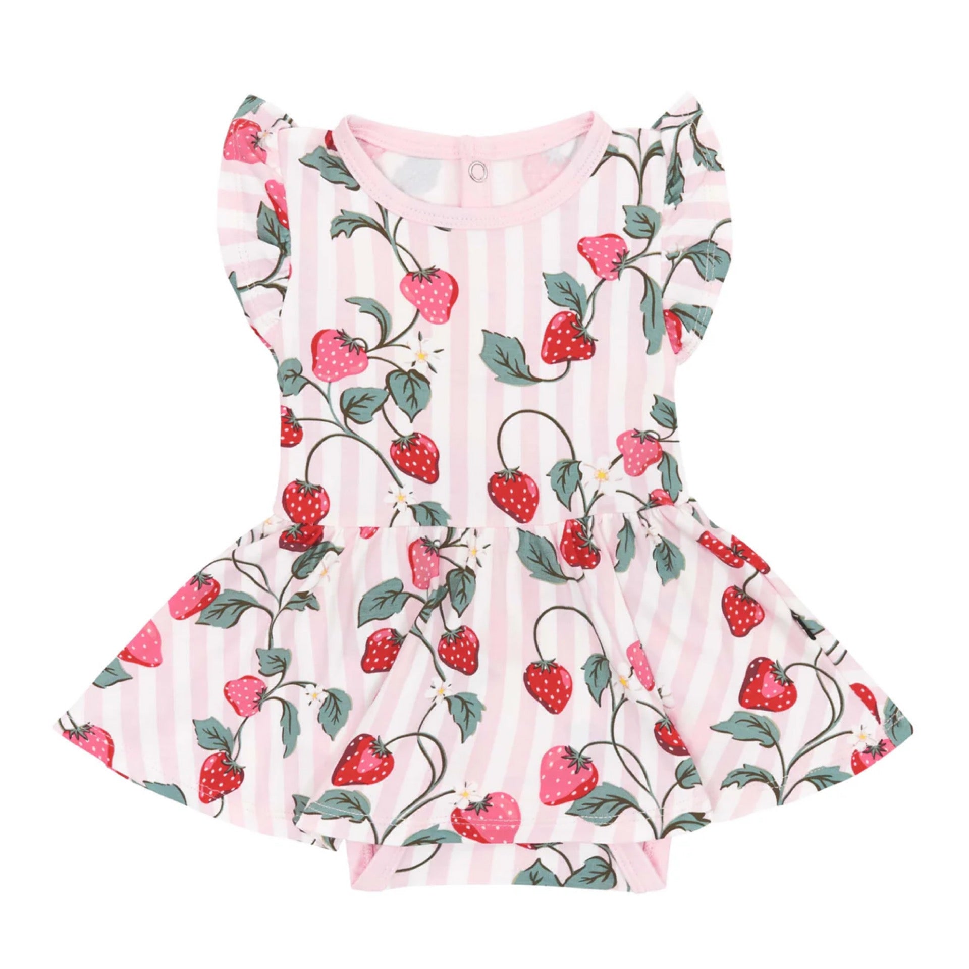 Kyte Baby Strawberry Fields Twirl Bodysuit Dress
