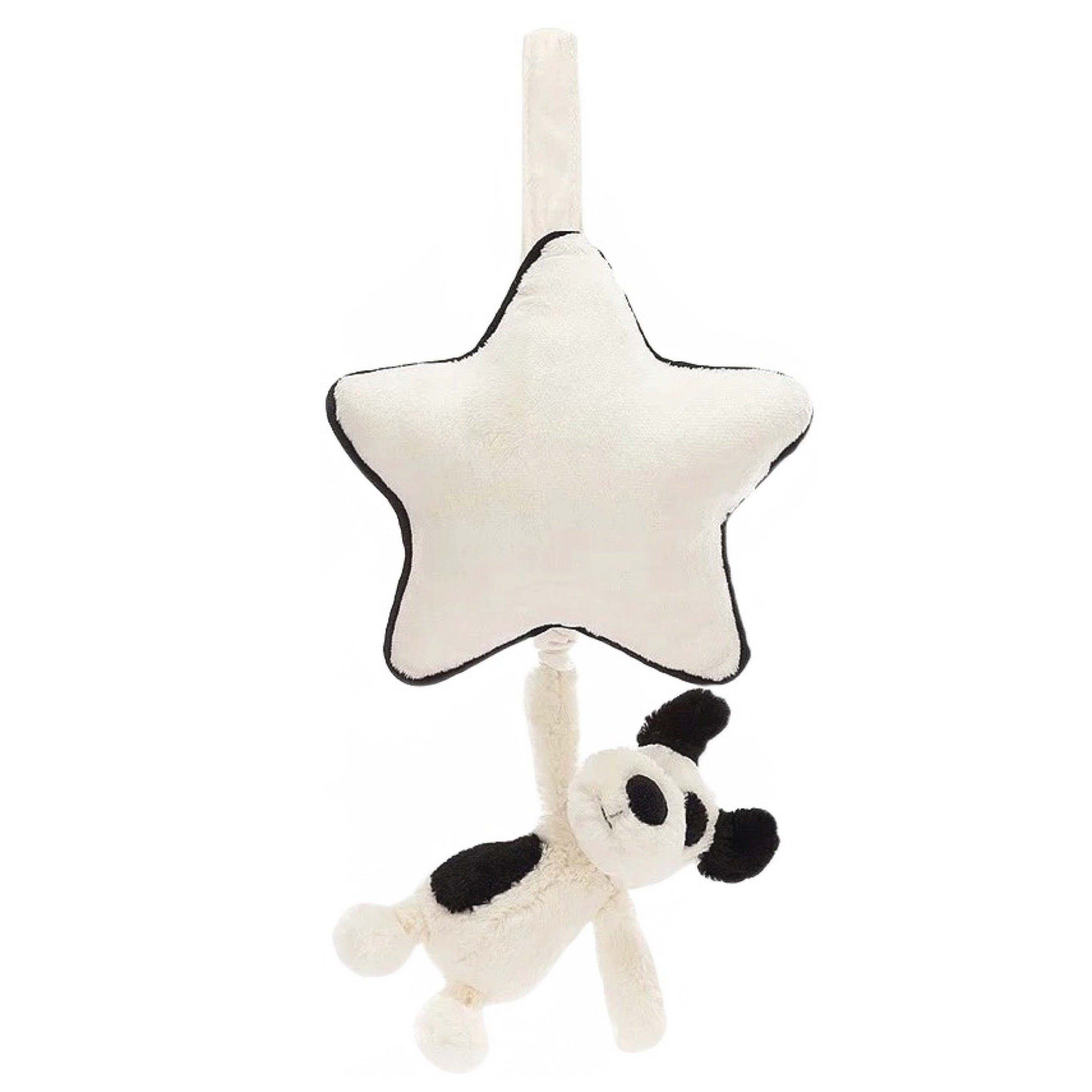 Jellycat Bashful Black & Cream Puppy Musical Pull