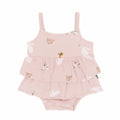 Kyte Baby Blush Rabbit Spaghetti Strap Ruffle Romper