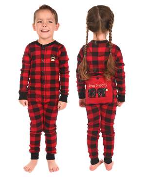 Lazy One Bear Cheeks Kids Plaid Flapjacks