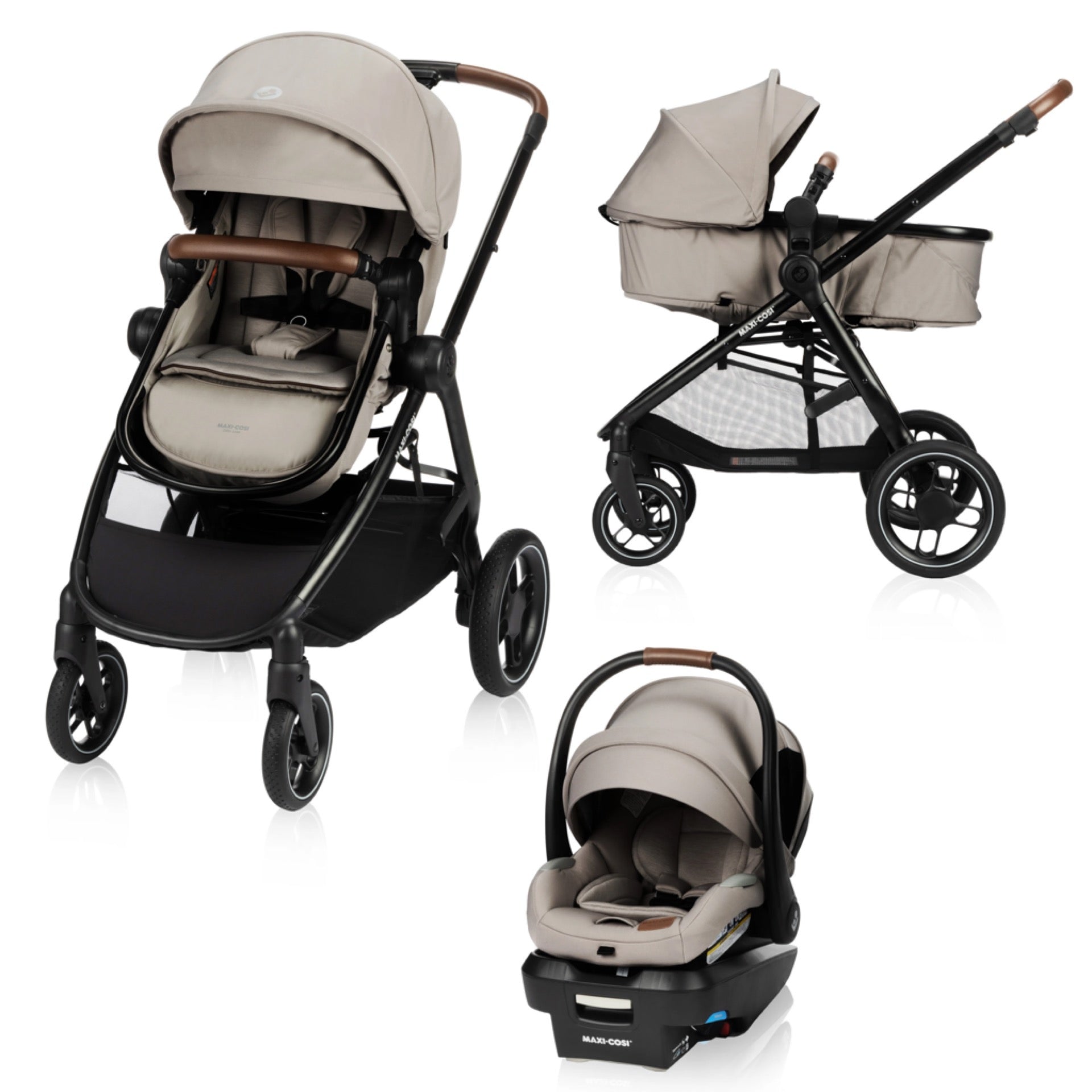 Maxi Cosi Zelia Luxe 5-in-1 Modular Travel System New Hope Tan - Online Exclusive
