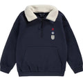 Souris Mini Navy blue sweater with a ¼ zip