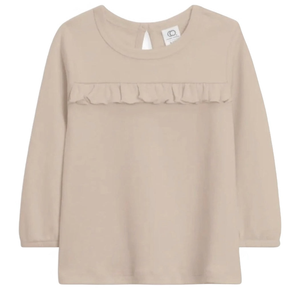 Colored Organics Clay Sorren Long Sleeve Ruffle Yolk Tee