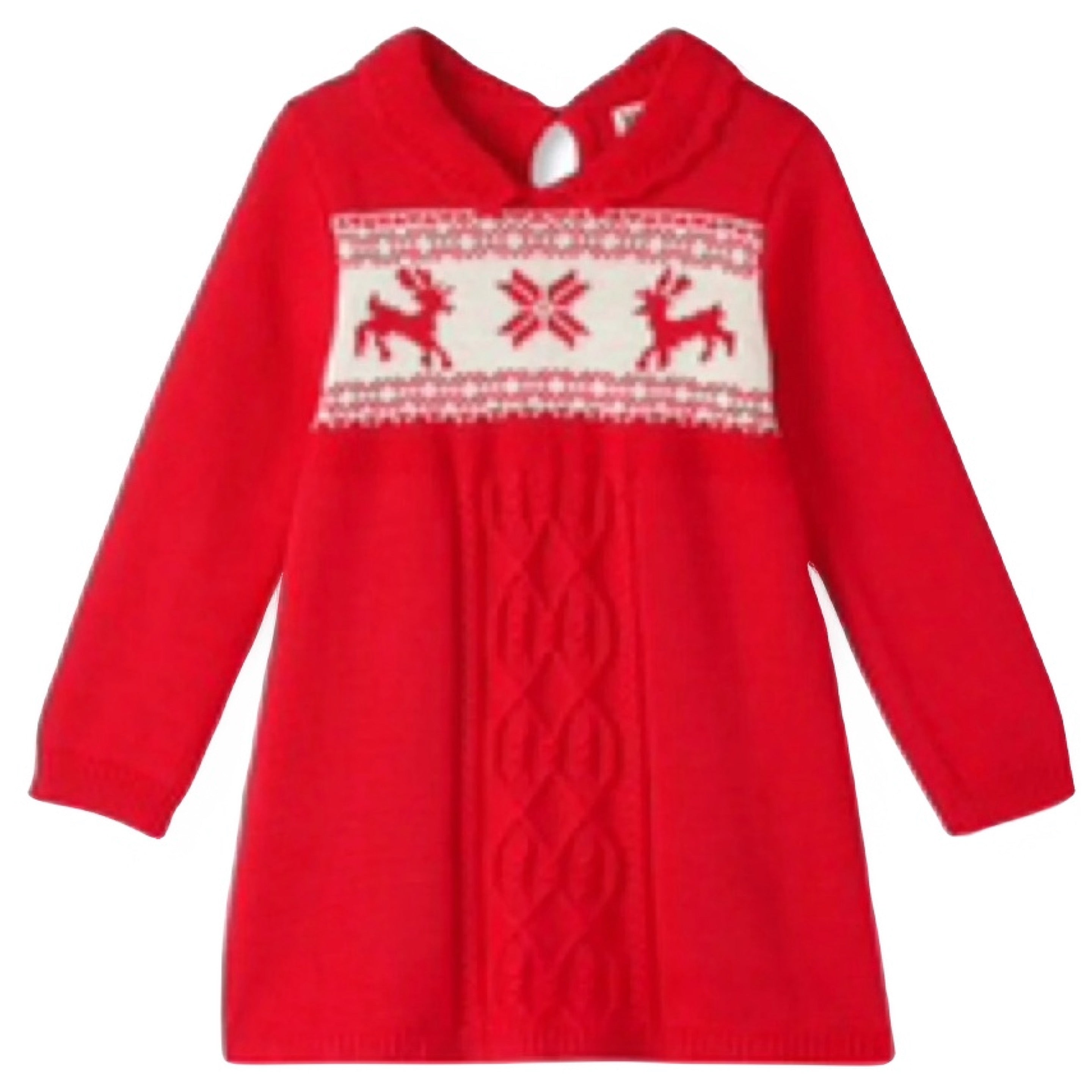 Hatley Holiday Flared Cable Knit Sweater Dress