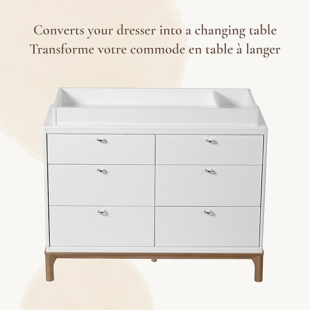 Little Seeds KD Double Dresser Topper Change Table Top White (Laurel and Aster) - Online Exclusive
