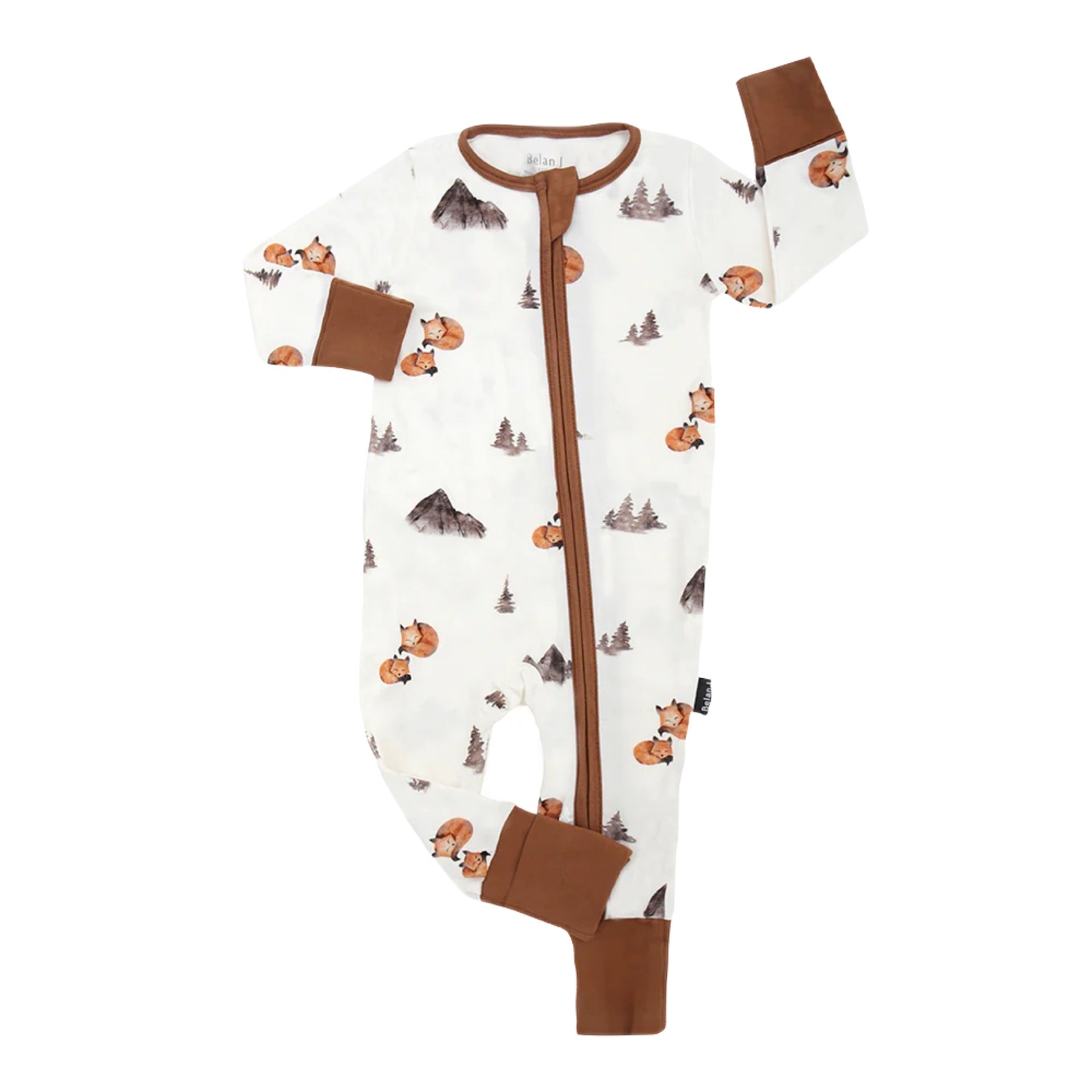 Belan J Foxes Footless Sleeper with Fold Over Cuffs