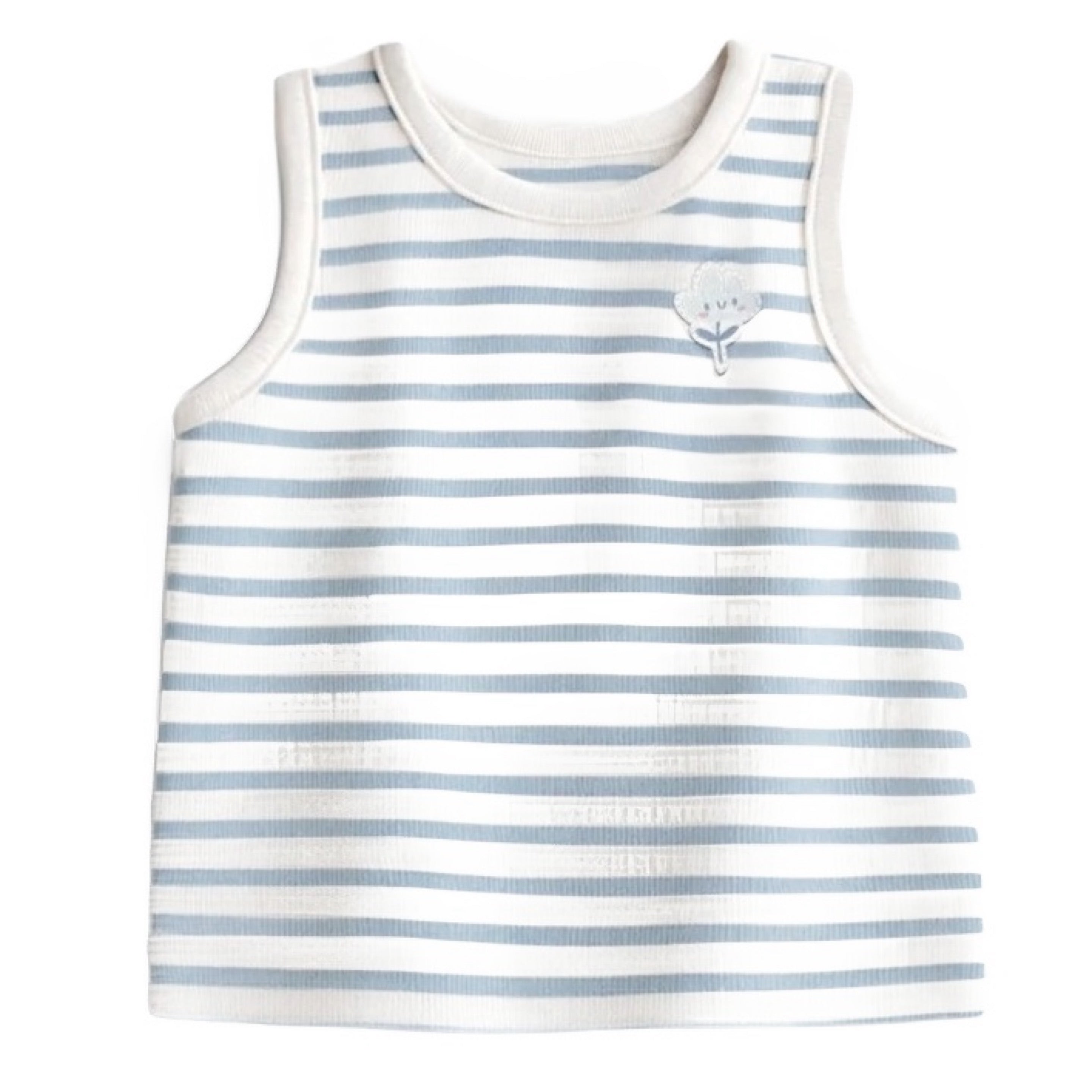 Souris Mini White Tank Top with Blue Stripes