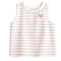 Souris Mini White Tank Top with Pink Stripes