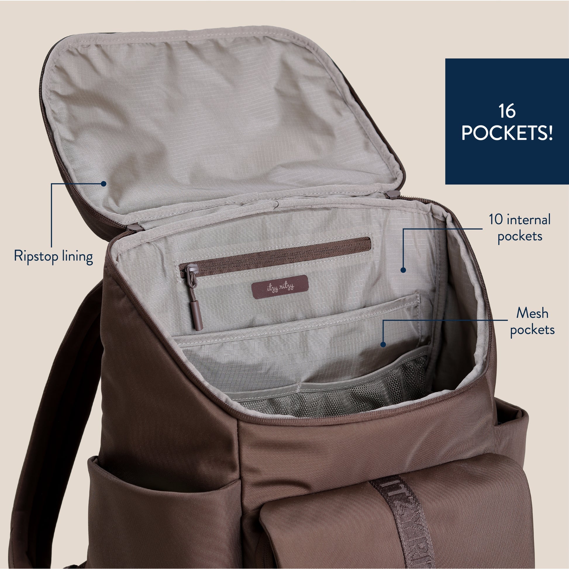 Itzy Ritzy Belong Bucket Backpack Mocha - Online Exclusive
