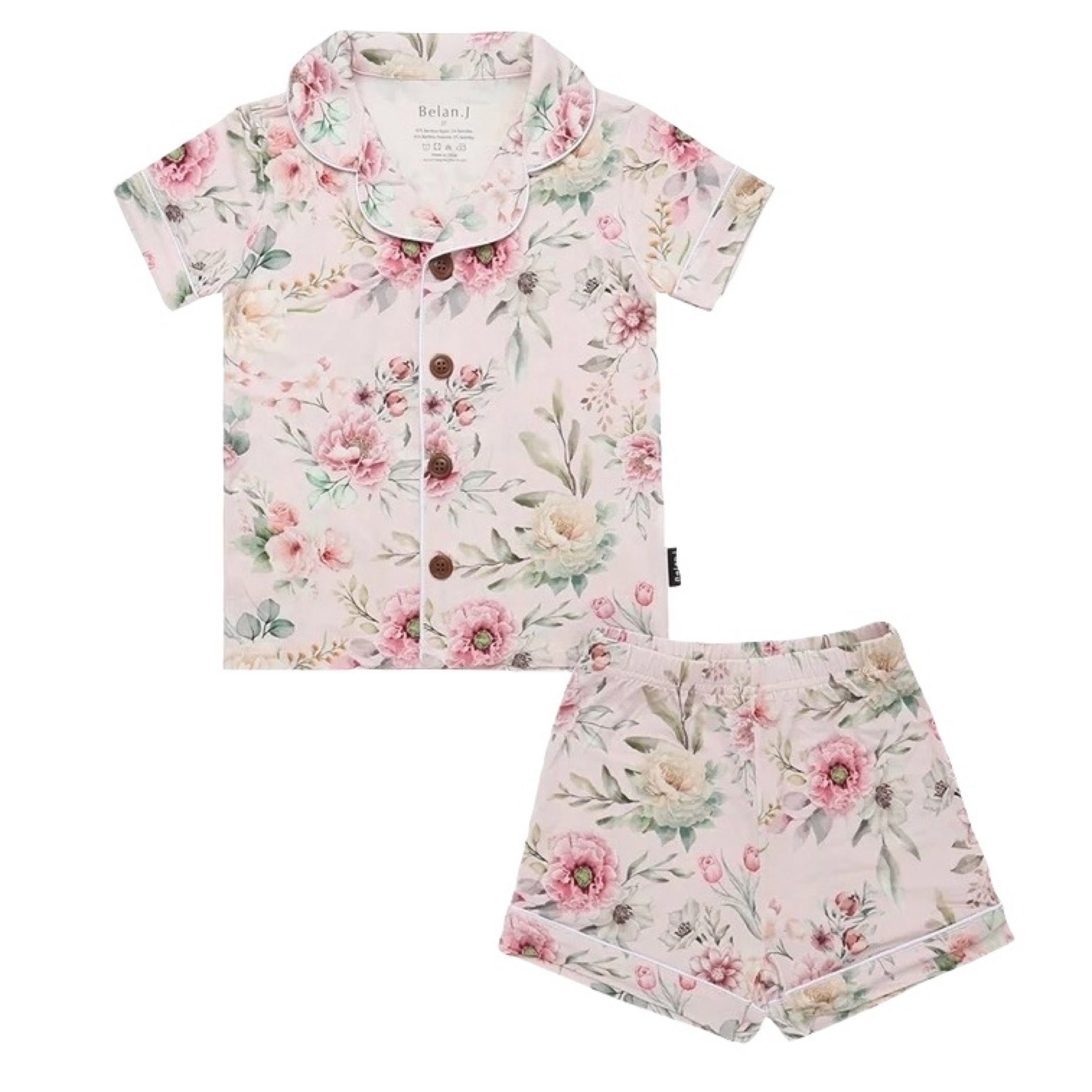 Belan J Floral Bliss Short Sleeve Kids Classic PJ Set