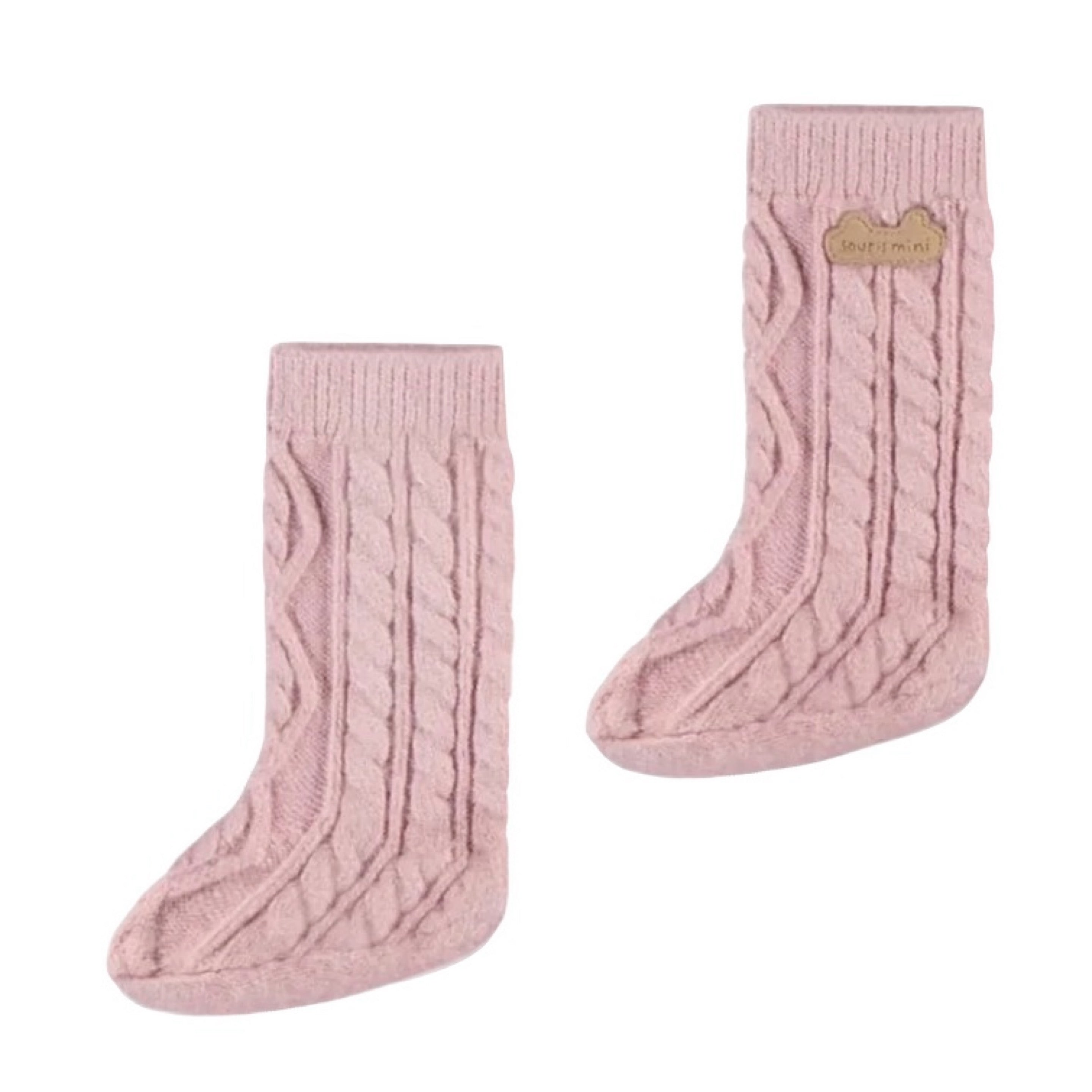 Souris Mini Light Pink Knitted Slippers