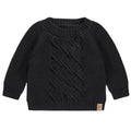 Souris Mini Black Knitted Sweater with Braided Pattern