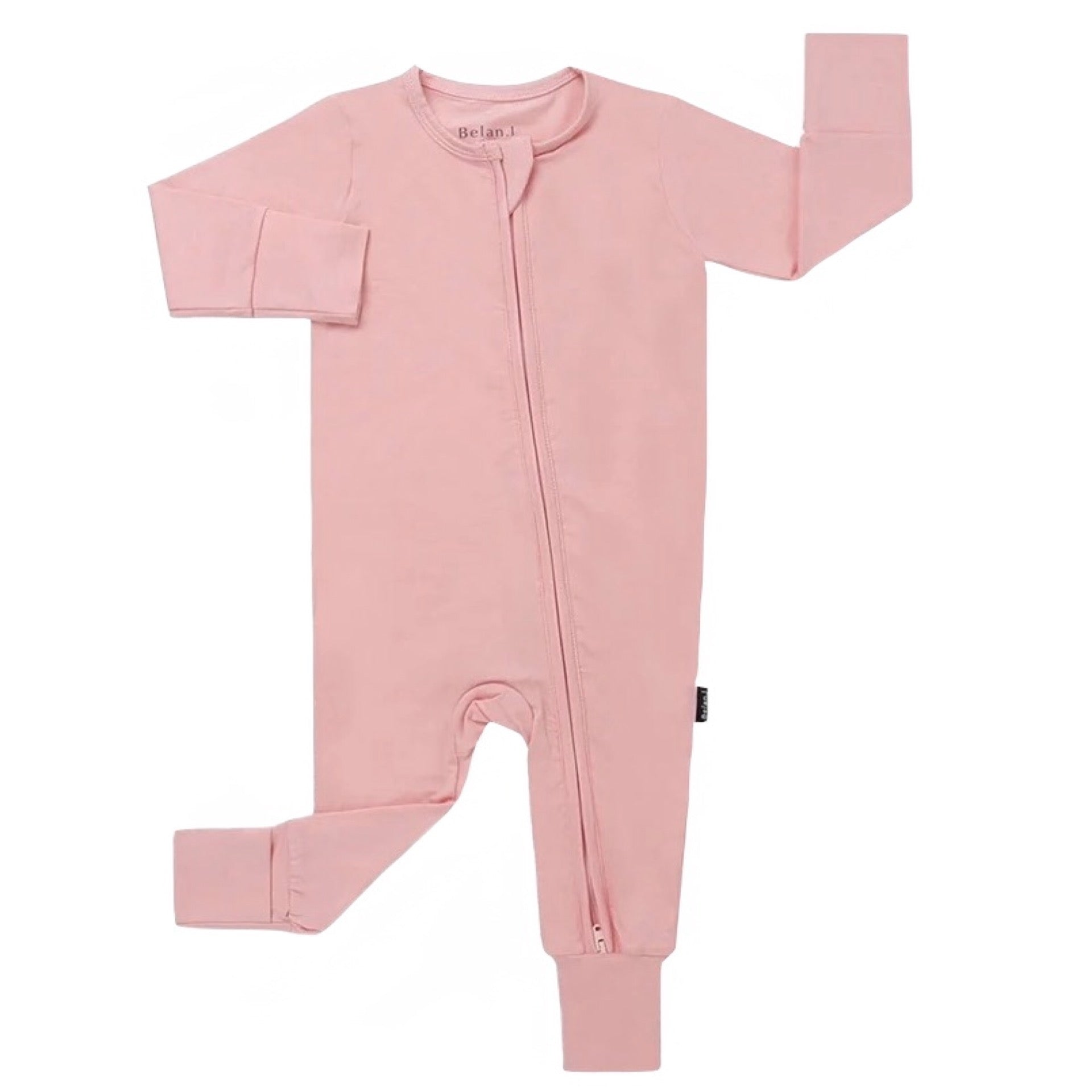 Belan J Crystal Rose Footless Sleeper with Fold-Over Cuffs