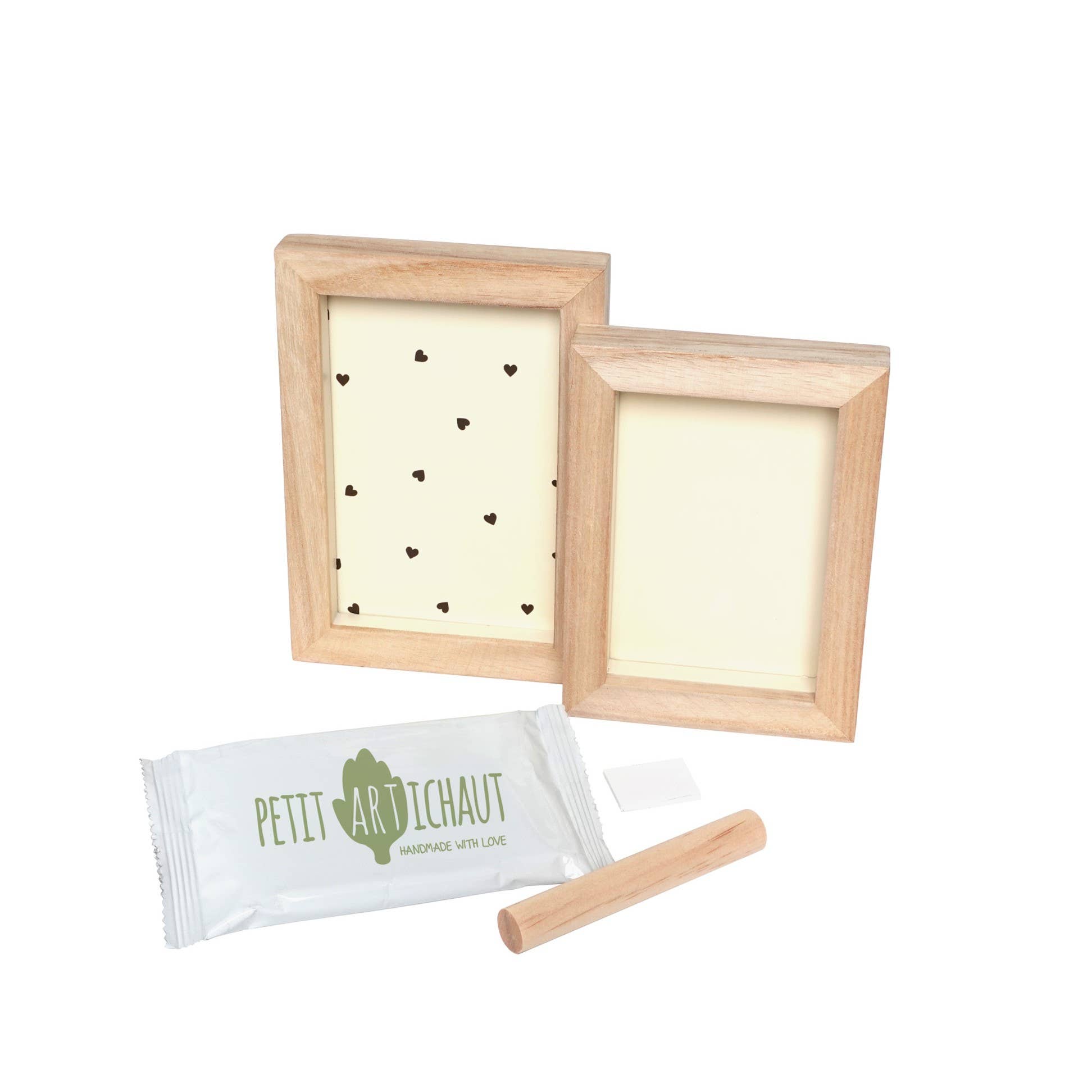 Petit Artichaut Duo Frame - Pretty Hearts Baby Imprint Frame