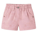 Souris Mini Pink Denim Shorts with Floral Embroidery