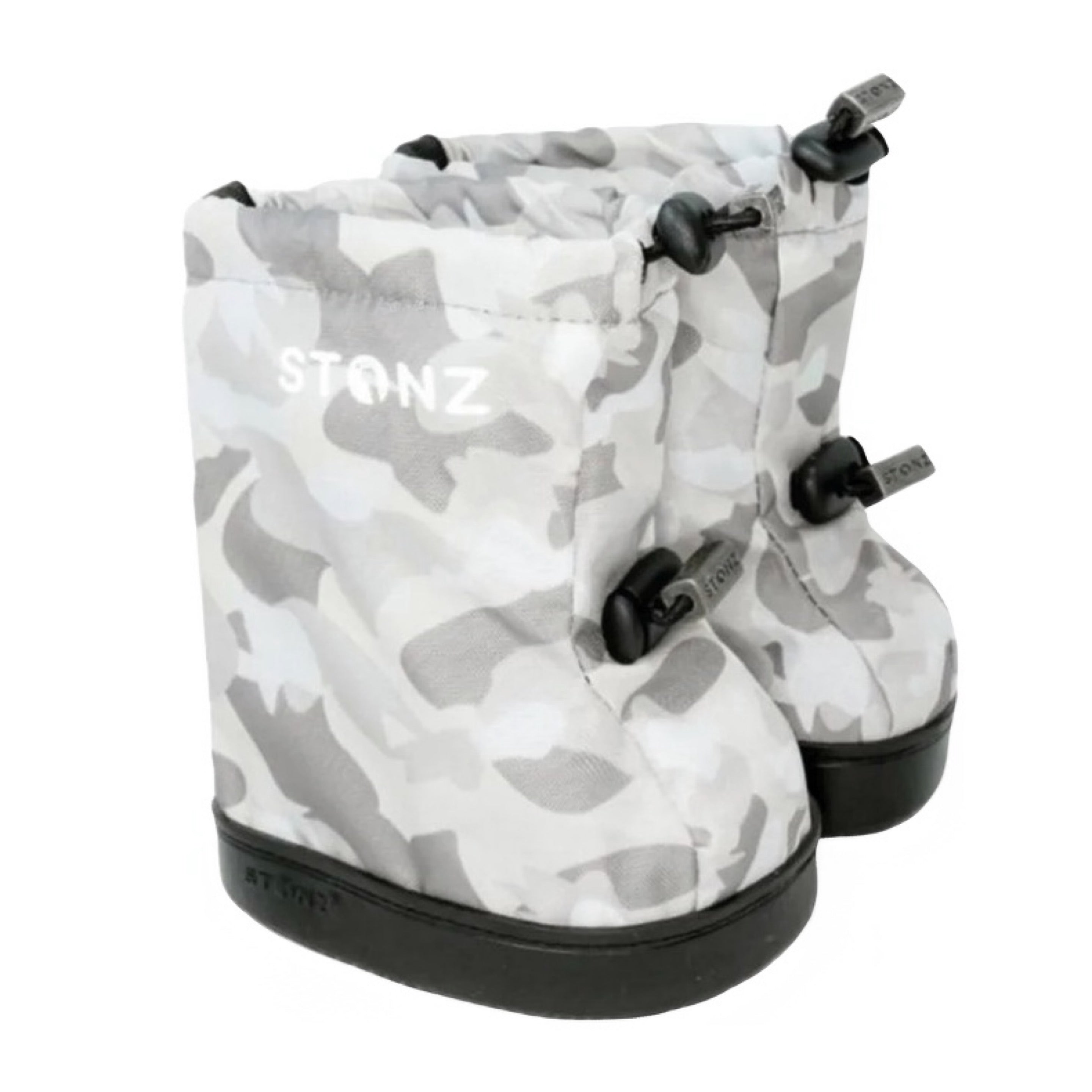 Stonz White/Grey Camo Baby Booties
