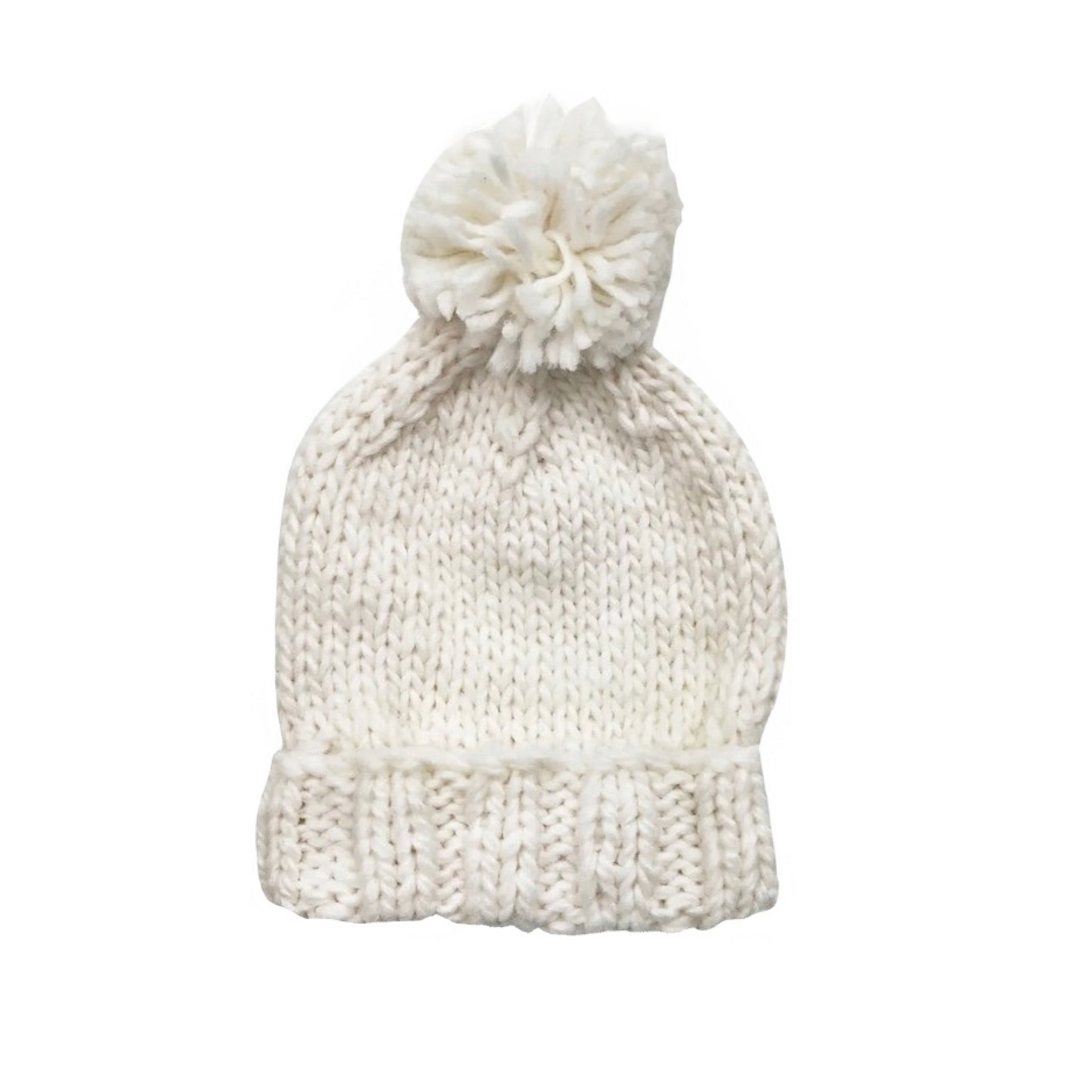 The Blueberry Hill Cream Classic Pom Hat