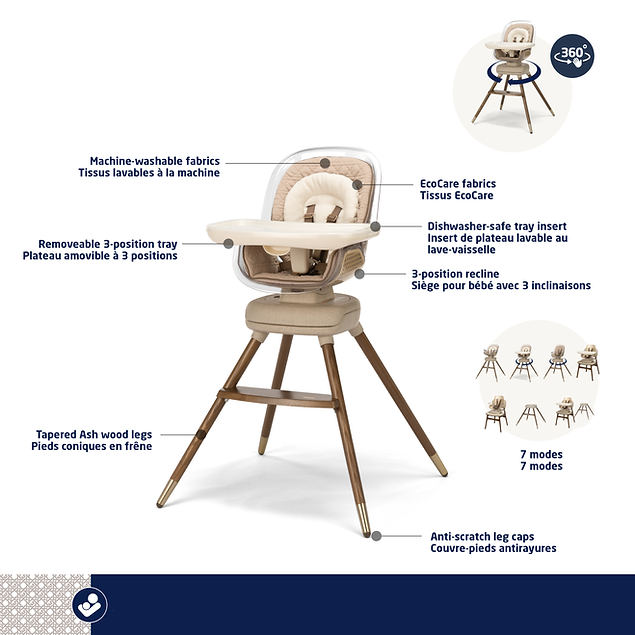 Maxi Cosi Kiskadee 360 Rotating High Chair Natural Heritage - Online Exclusive