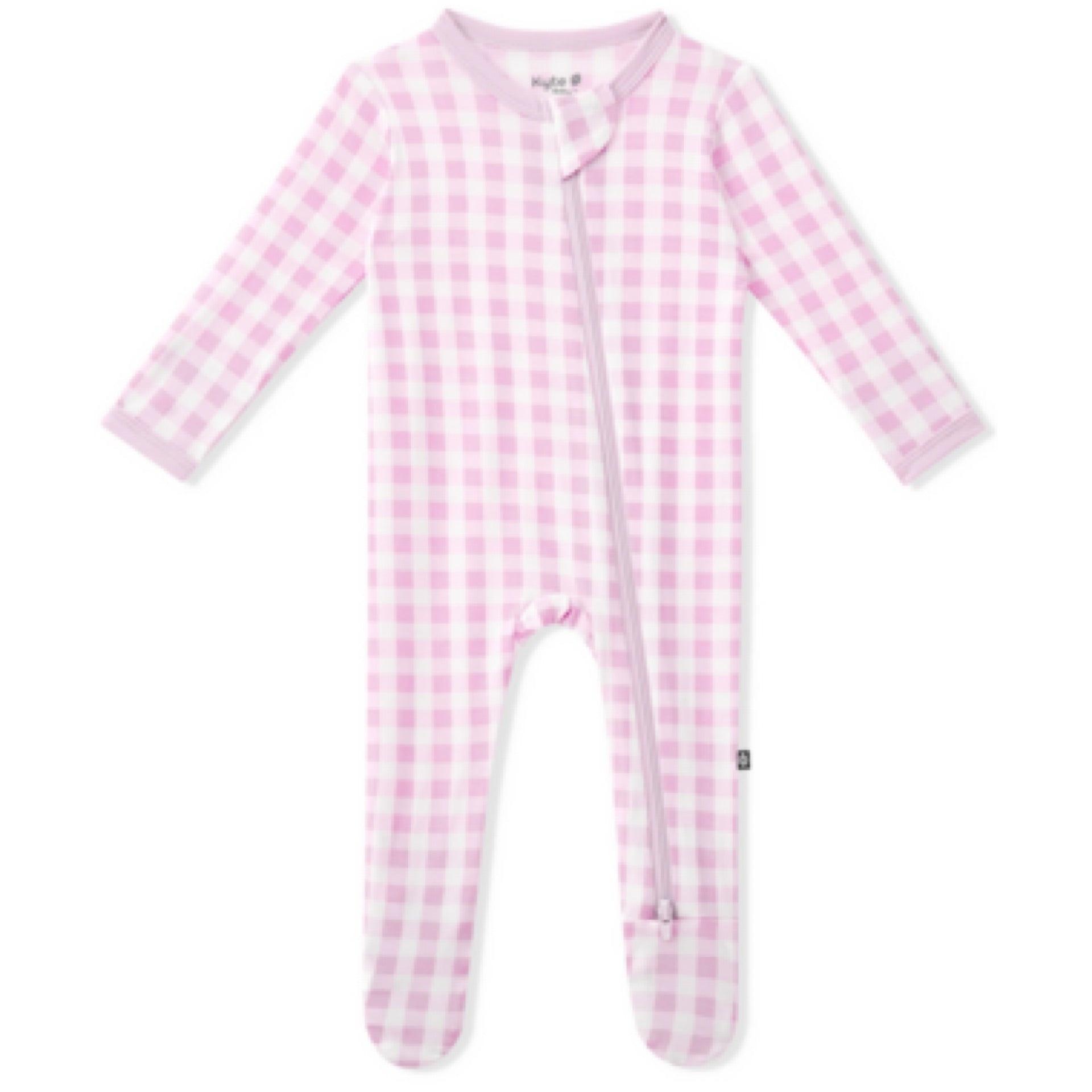 Kyte Baby Gingham Thistle Zippered Footie