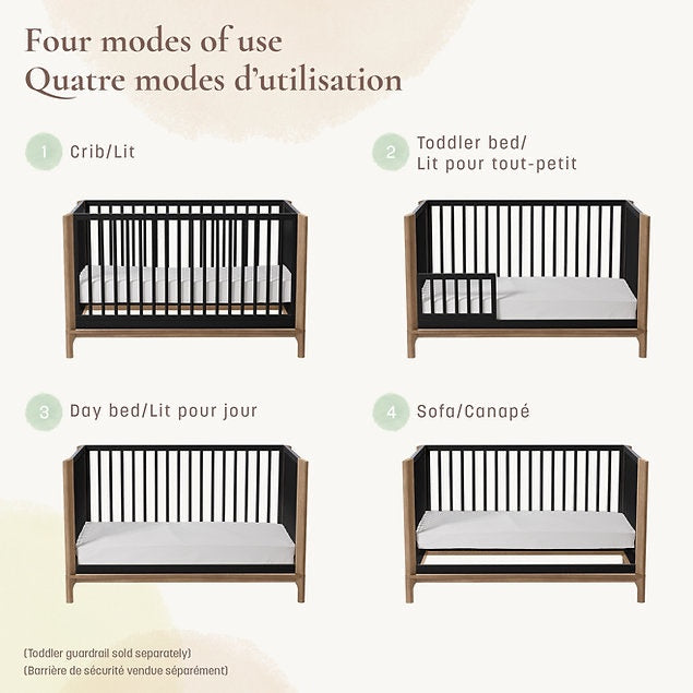 Little Seeds Laurel Island 4 in 1 Crib Black - Online Exclusive