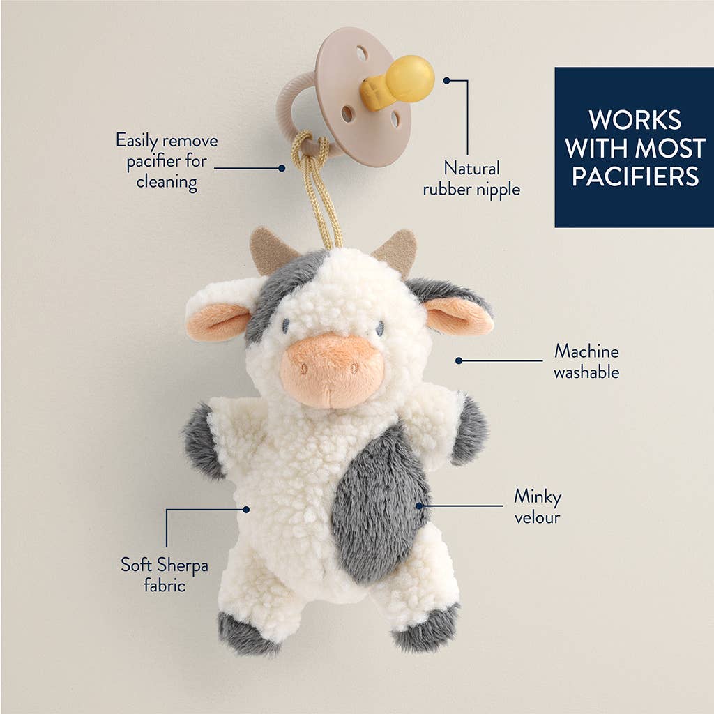 Itzy Ritzy Bitzy Pal Cow Natural Rubber Pacifier & Plush