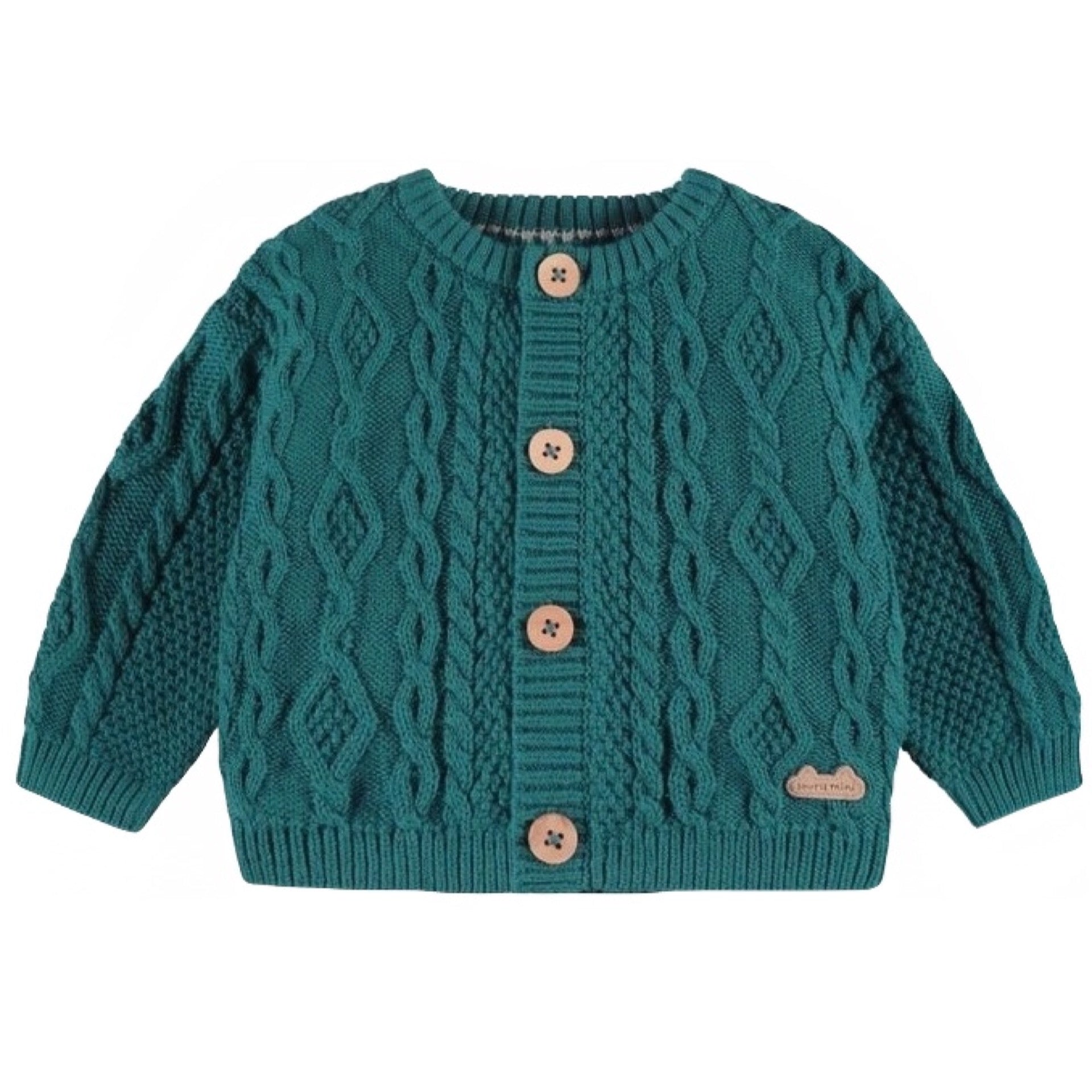 Souris Mini Teal Knit Cardigan