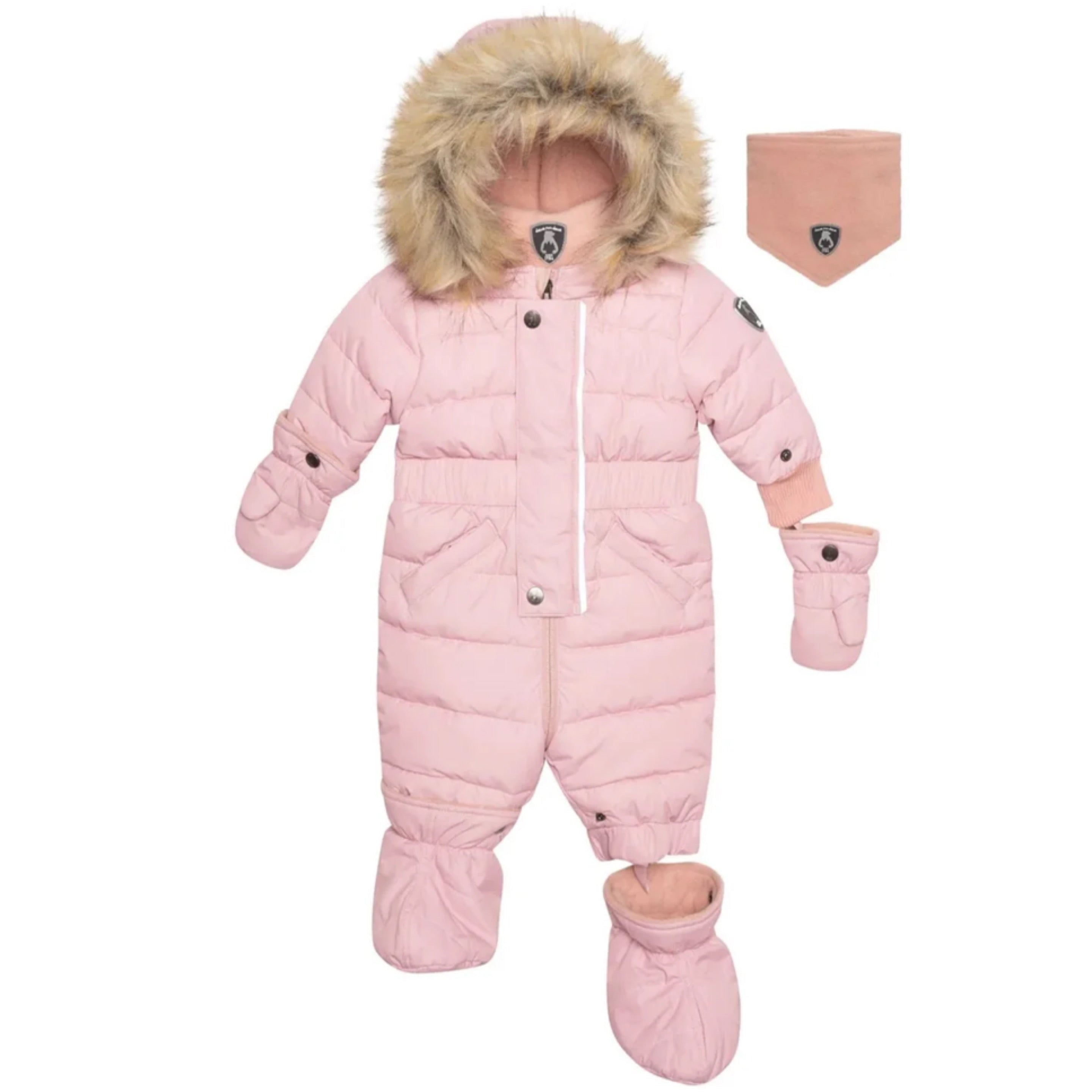 Deux par Deux Pink One Piece Baby Snowsuit