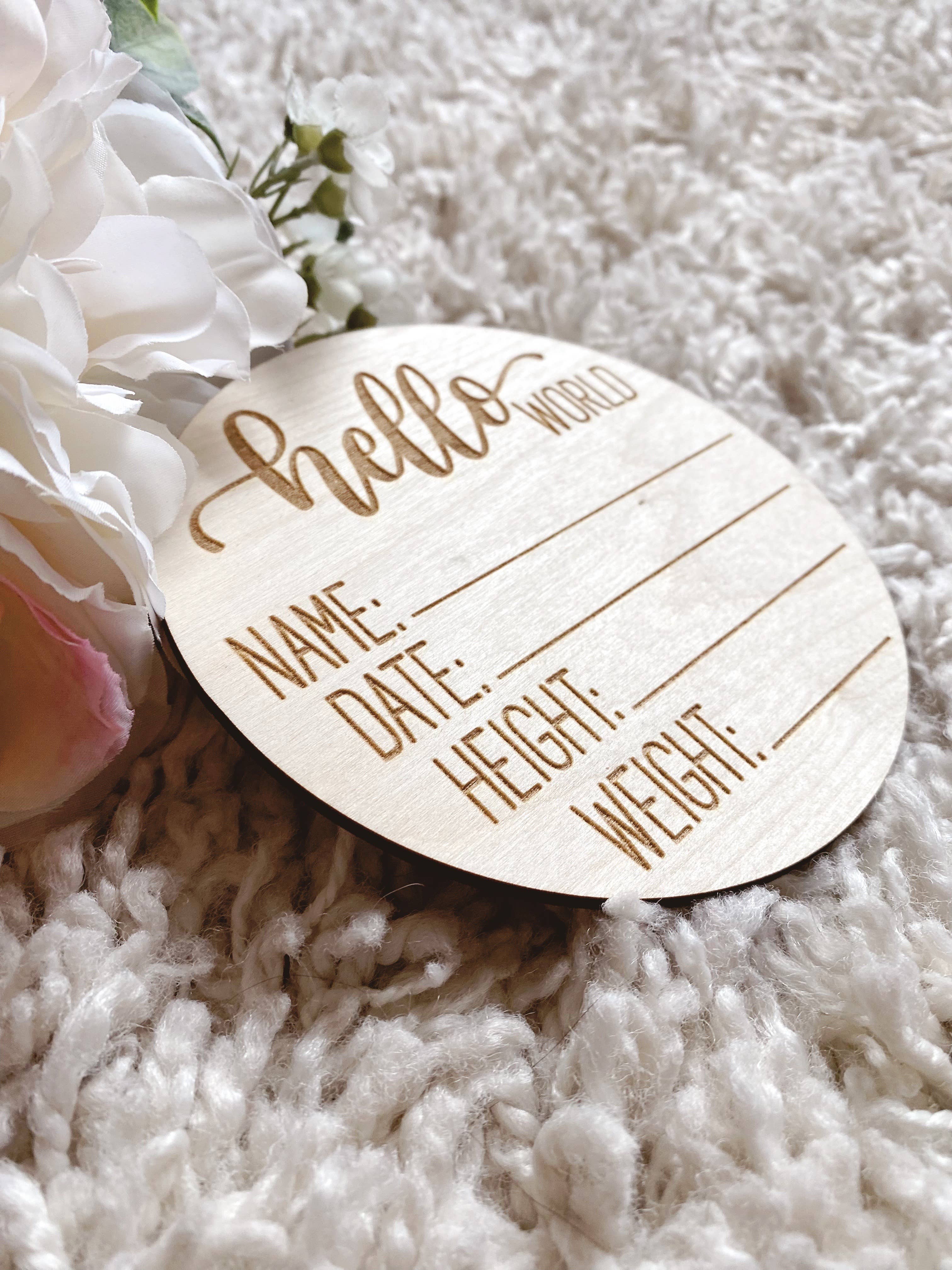 Lovely Design and CO - Hello World Birth Stat Round