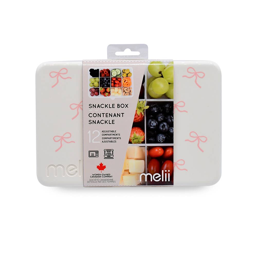 melii Snackle Box Pink Divided Snack Container with 12 Compartments