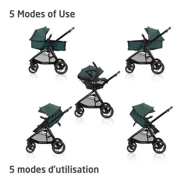 Maxi Cosi Zelia Luxe 5-in-1 Modular Travel System Essential Green - Online Exclusive
