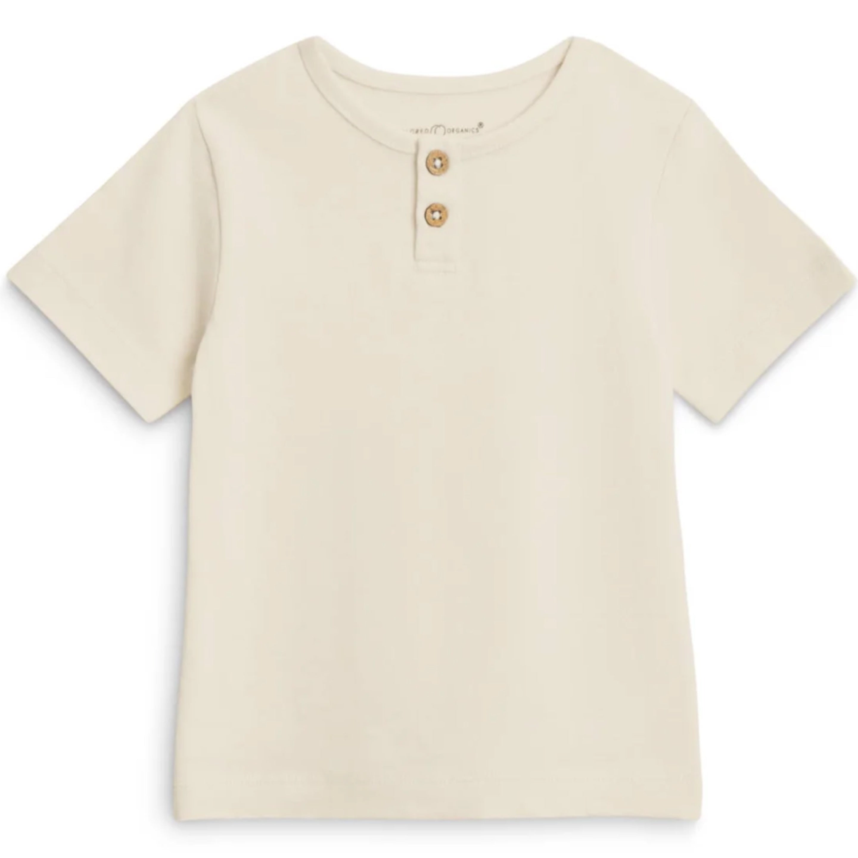 Colored Organics Natural Reef Henley Crew Neck Tee