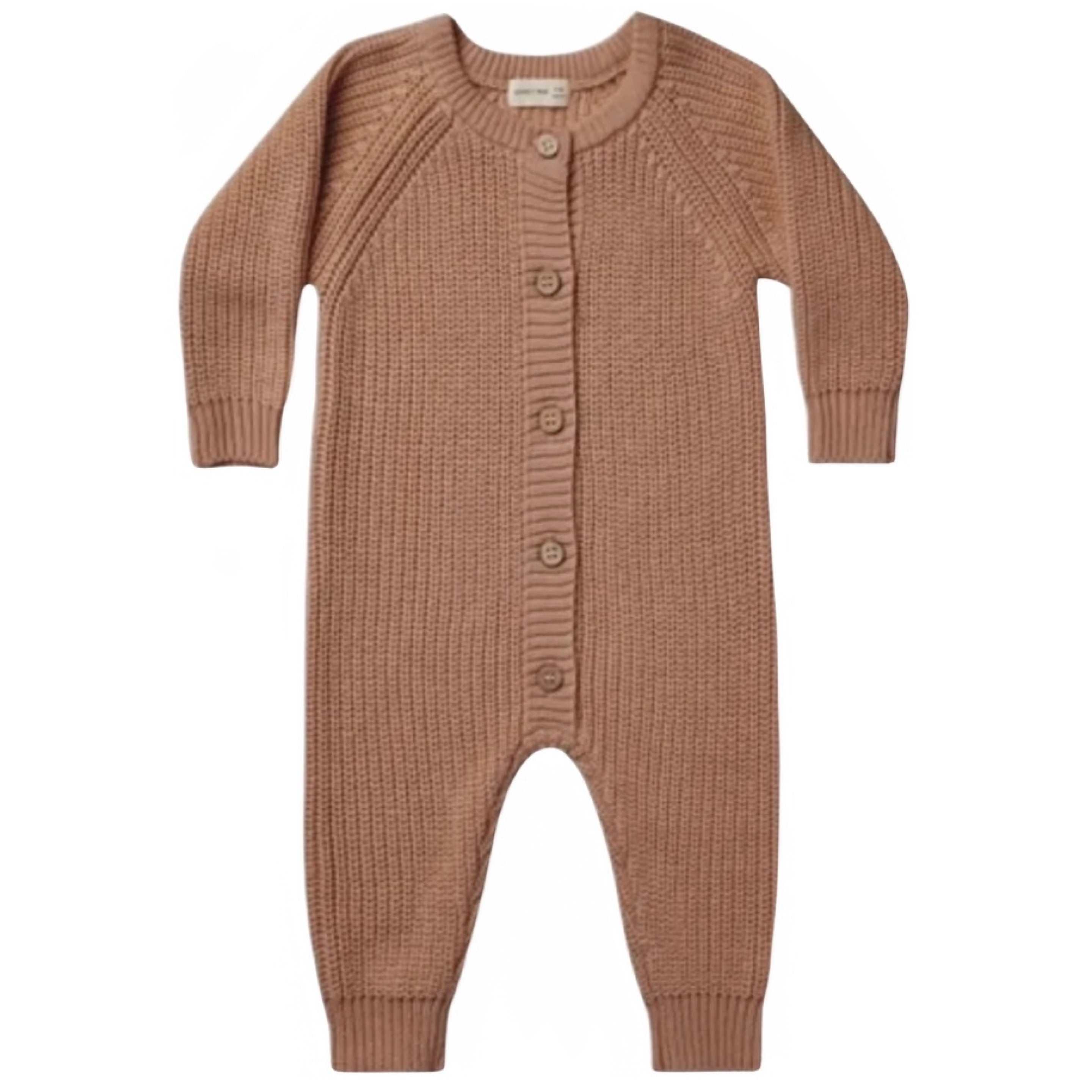 Quincy Mae Cinnamon Chunky Knit Jumpsuit