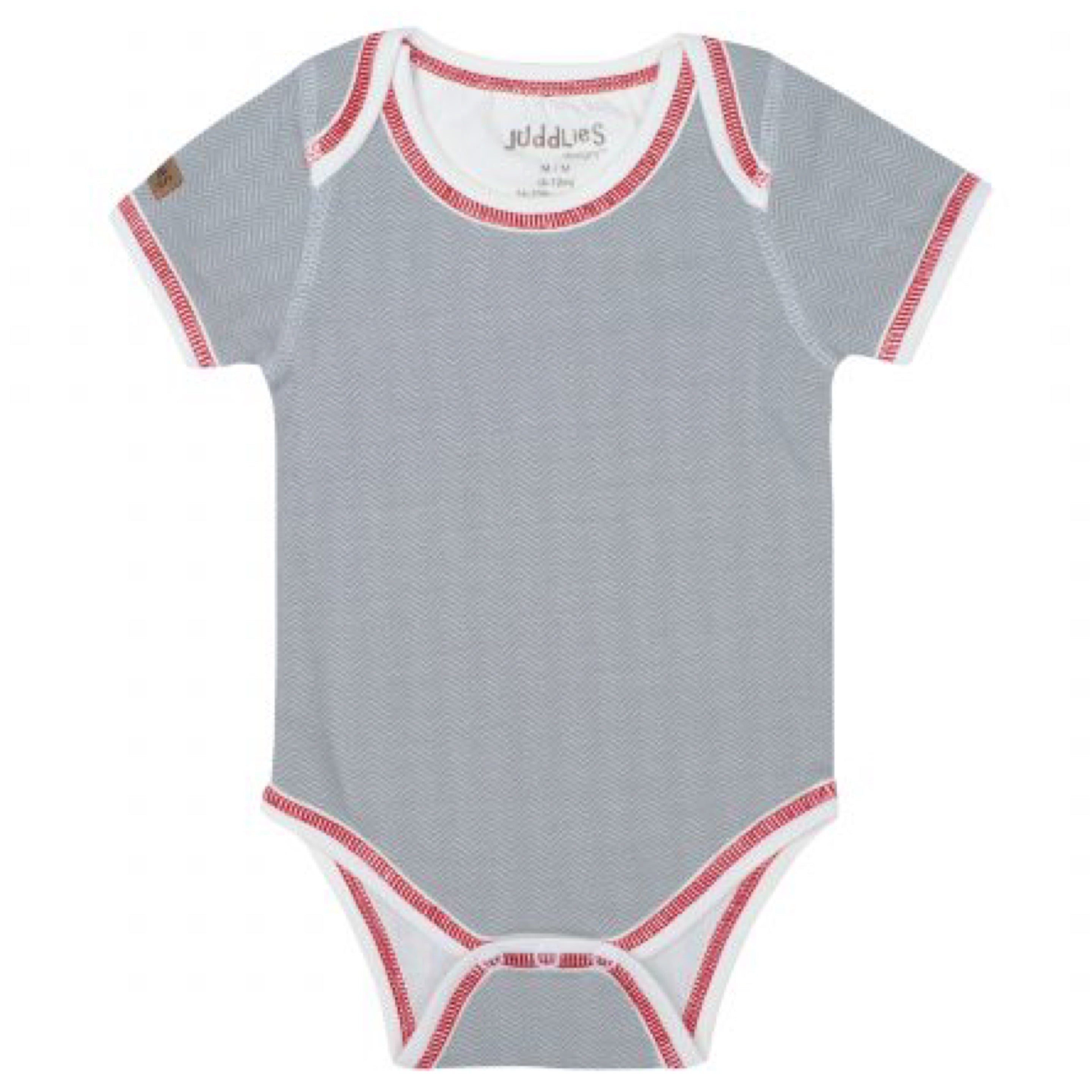 Juddlies Driftwood Grey Organic Cottage Short Sleeve Bodysuit - Driftwood