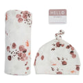 Lulujo Hello World Blanket & Knotted Hat - Eucalyptus