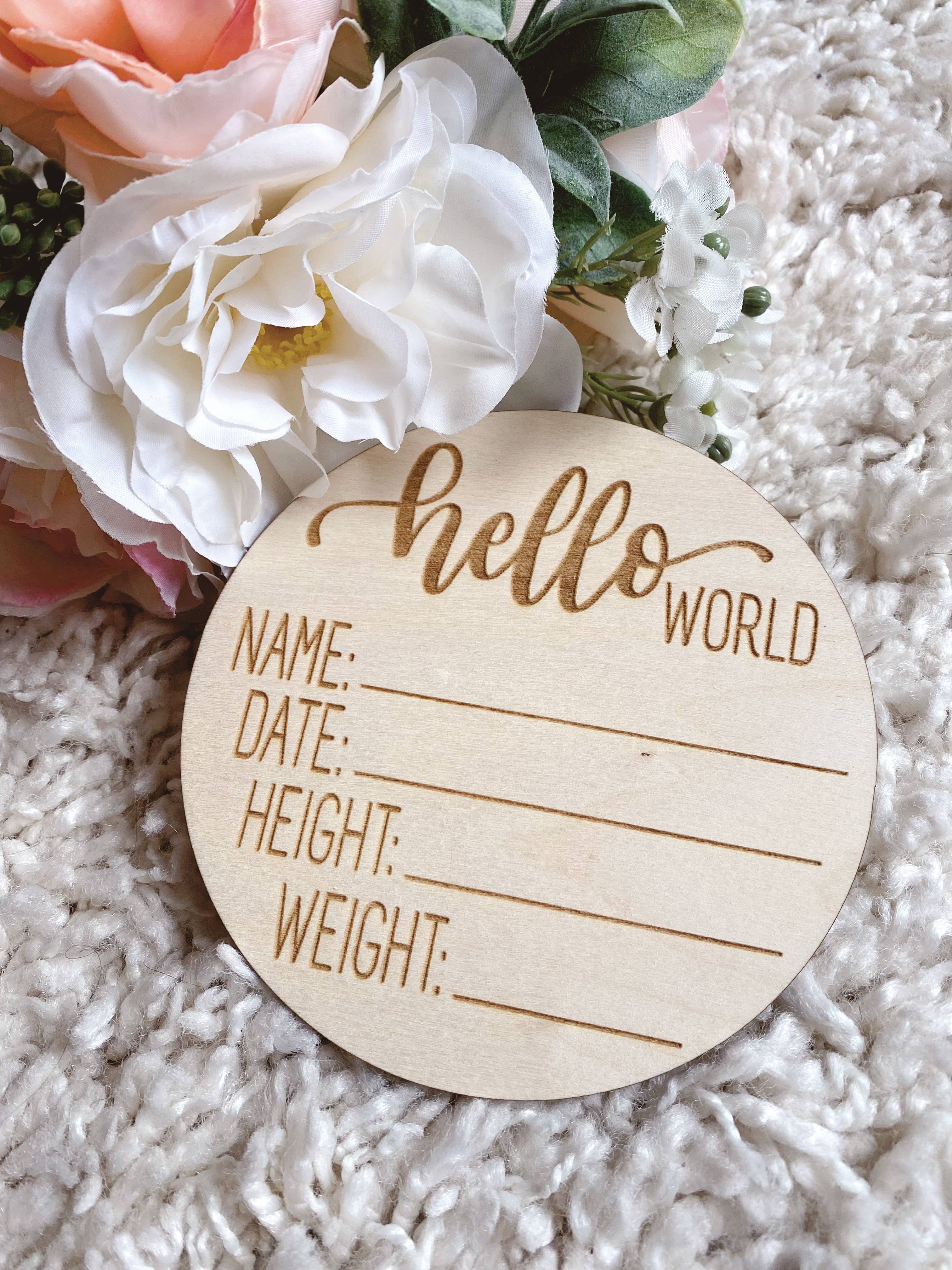 Lovely Design and CO - Hello World Birth Stat Round