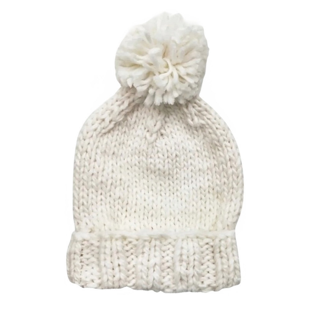 The Blueberry Hill Cream Classic Pom Hat