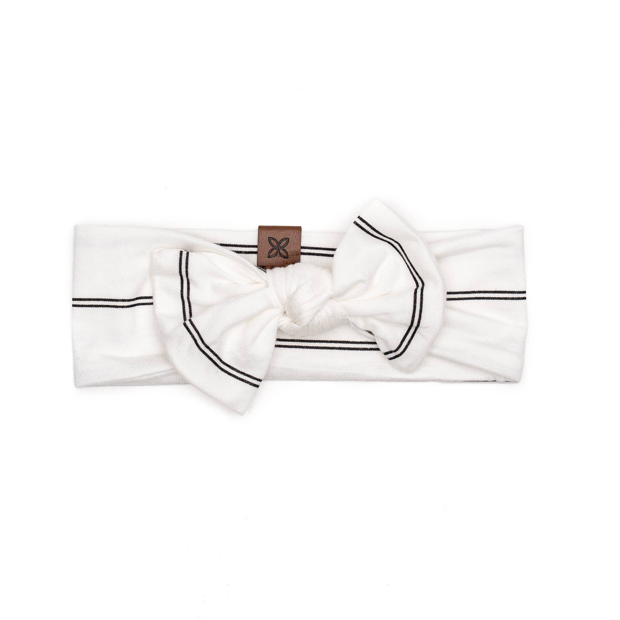 Papillon Bebe Onyx Stripe Knotted Bow Headband