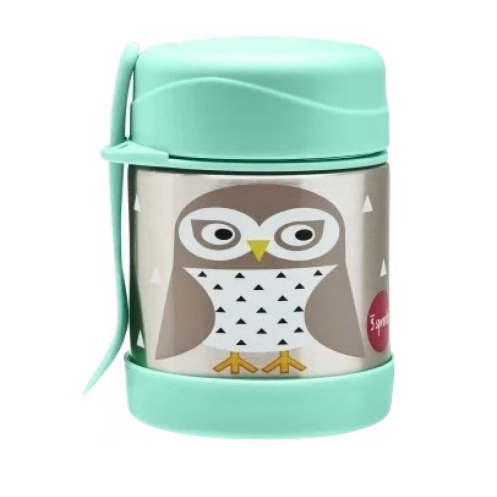3 Sprouts Owl Stainless Steel Food Jar