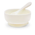 YoungLUX Cream Silicone Suction Bowl + Spoon