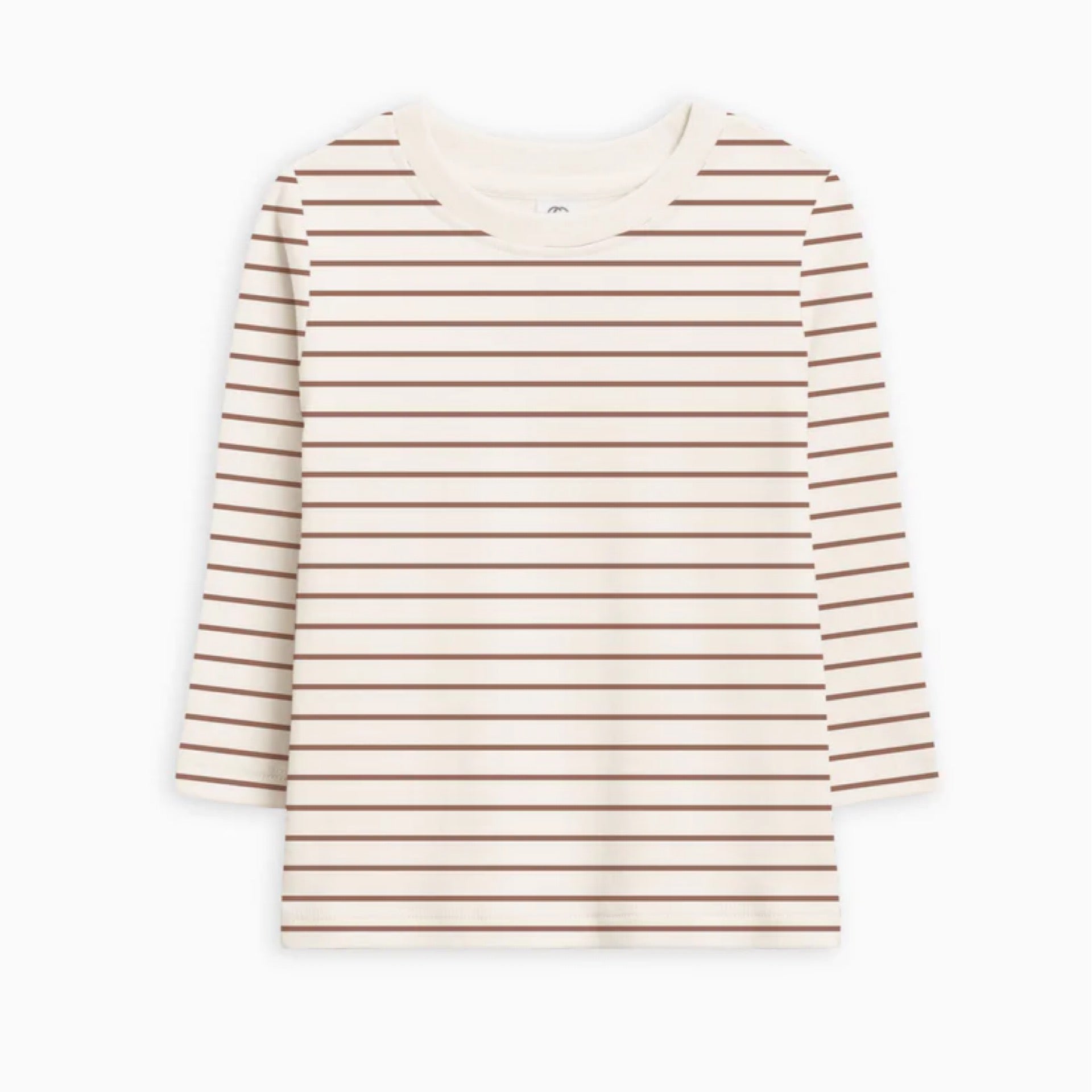 Colored Organics Griff Stripe/Cedar Turk Long Sleeve Crew Neck Shirt