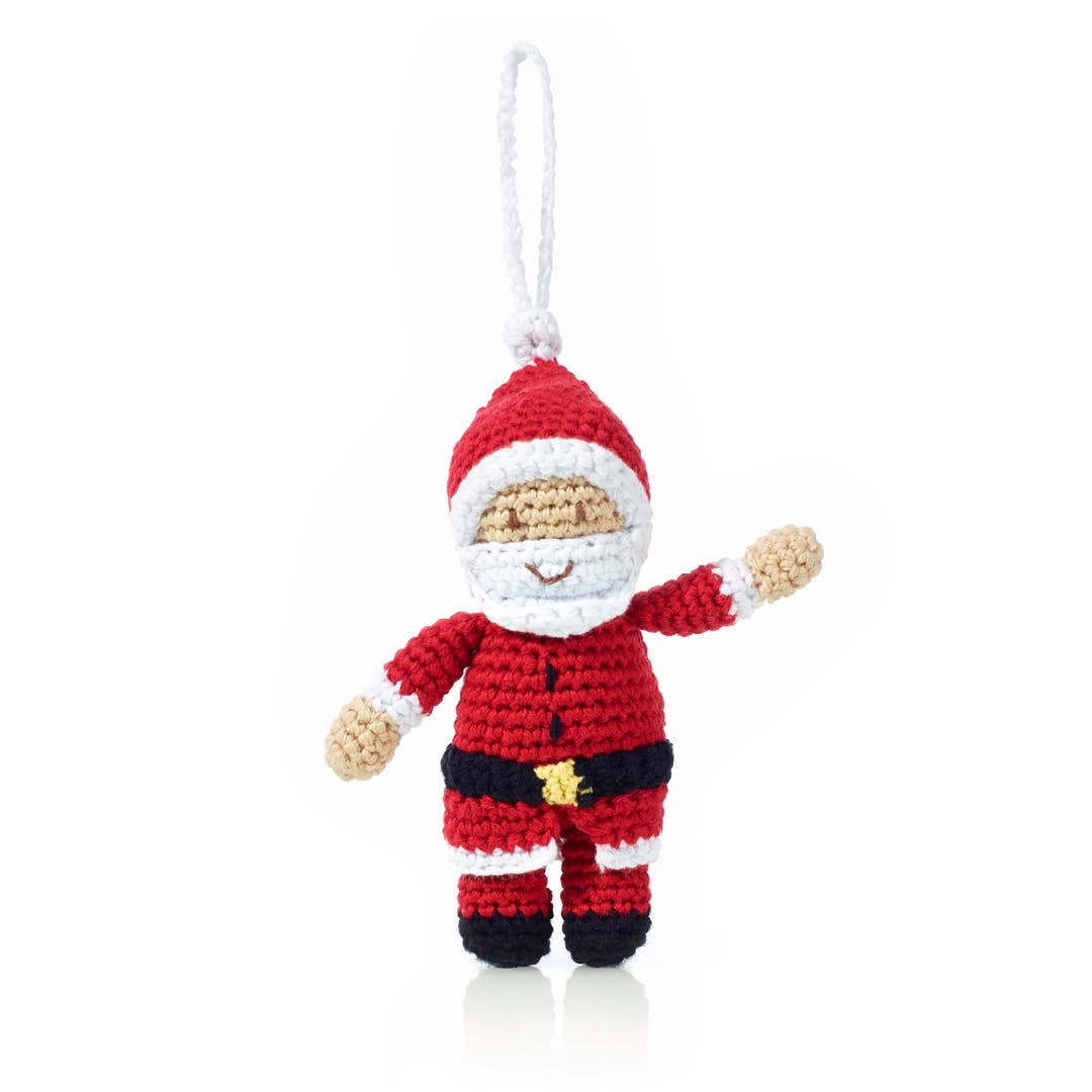 Pebble Santa Ornament