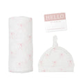Lulujo Hello World Blanket + Knotted Hat - Bows