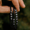 Made by Mira Grandpa Bracelet - Black with White Letters
