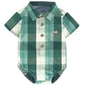Souris Mini Green & Turquoise Plaid Bodysuit Shirt