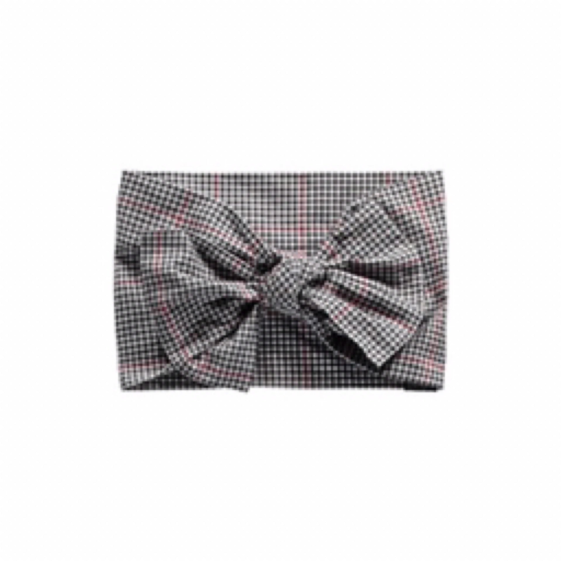 Souris Mini White & Black Checkered Tie Headband
