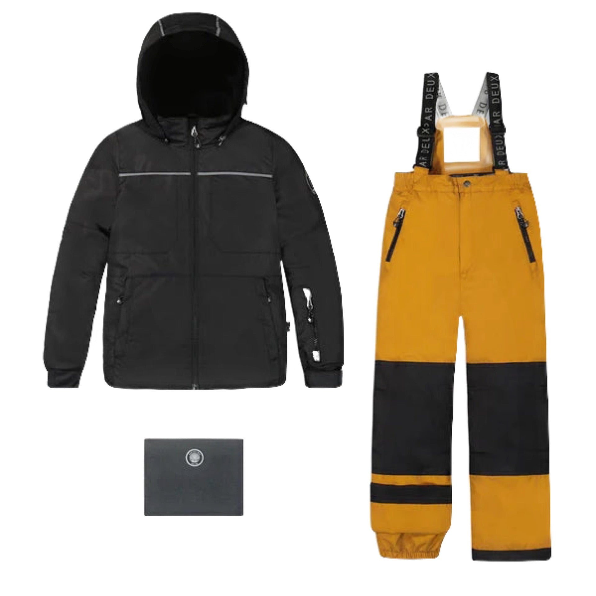 Deux Par Deux Two Piece Snowsuit Black And Spice